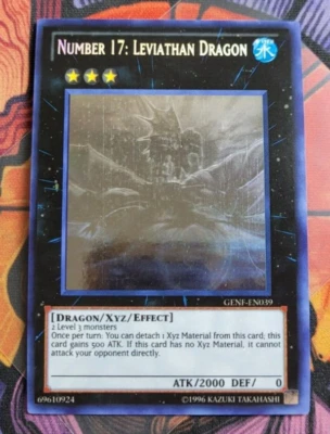Number 17: Leviathan Dragon GENF-EN039 Ghost Rare	Yugioh Card English MISPRINT - Image 1 of 4