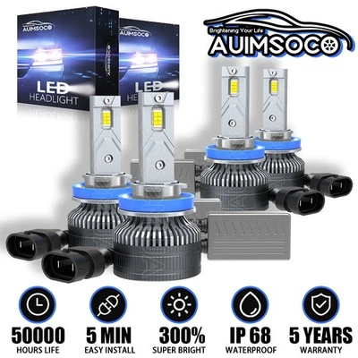 For Volvo S80 2007-2013 Sedan 4-Door 4pcs LED Headlight Hi/Lo Beam Bulbs White - Image 1 of 4