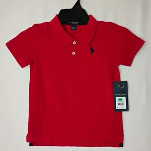 US Polo ASSN Boys Size 5T Red Short-sleeved Polo Shirt NWT - Picture 1 of 9