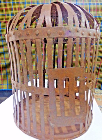 Vintage Bird cage Iron strips Light weight Hand made household yard decor India Cover