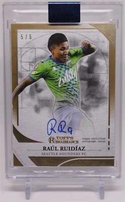 2022 Topps Renaissance MLS Engravement Autograph Gold Raul Ruidiaz 5/5 Auto  - Image 1 of 2