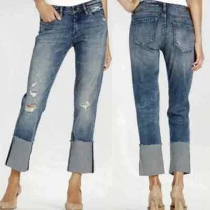 Jeans BLANK NYC Puño Ancho Profundo Pierna Recta Azul Envejecido Talla 27 - Imagen 1 de 7
