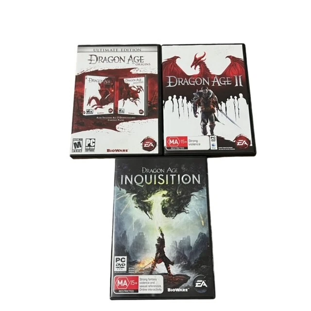 Dragon Age, Origins & Expansion Pack, 2 & Inquisition PC DVD Lot  - Image 1 of 4
