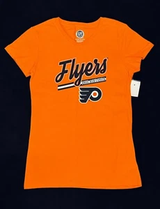 NHL Philadelphia Flyers Girls Orange Classic Logo Shirt Size S - Picture 1 of 2