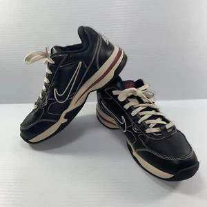 Nike Air Mens 310190-001 Leather Lace Up Black Athletic Shoes Size US 8 2004 - Picture 1 of 11