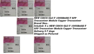 Lot of 5 NEW CISCO GLC-T 1000BASE-T SFP Transceiver Module Copper Transceiver - Picture 1 of 1