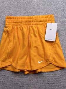 NIke Youth Girls Breezy High Waisted Shorts Size S Orange Dri-Fit Jersey. ii - Picture 1 of 4