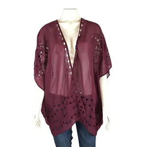 Beautiful Stories Anthropologie Dalia Kimono One Size Lightweight Sheer Chiffon - Picture 1 of 8