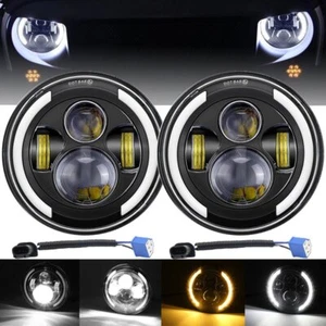 Faros LED redondos de 7 pulgadas para Dodge Dart 1964-1976 Ramcharger ojos Halo Angel - Imagen 1 de 12
