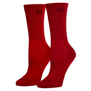 Basix Crew Socks for Women, Comfort Athletic Fit, Mid-Calf, Cotton, Red Heather - Picture 1 of 5