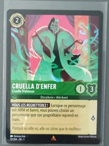 Carte LORCANA FR - Chapitre 1 72/204 Cruella d'enfer  - Rare non Foil Neuf - Picture 1 of 2