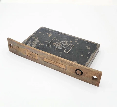 Vintage RE Co Brass Pocket Door Hardware Salvage Reclaimed B366 Cover