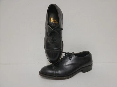 Excelentes Zapatos de Vestir Oxford David Taylor Cuero Negro Puntera Puntera Para Hombre Talla 8 M Foto 1 de 4
