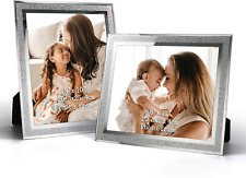 HORLIMER 8X10 Picture Frame Set of 2, Sparkle Glass Photo Frames 8 by 10 