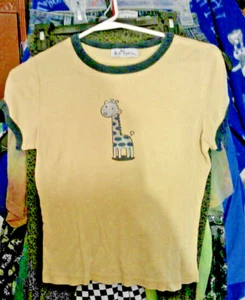 SELF ESTEEM YELLOW SHIRT W ADORABLE GIRAFFE GIRLS/JUNIORS SIZE MEDIUM - Picture 1 of 2