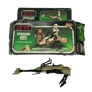 Vintage Star Wars Speeder Bike with box bike missing flaps boxe damaged 495 - Picture 1 of 9