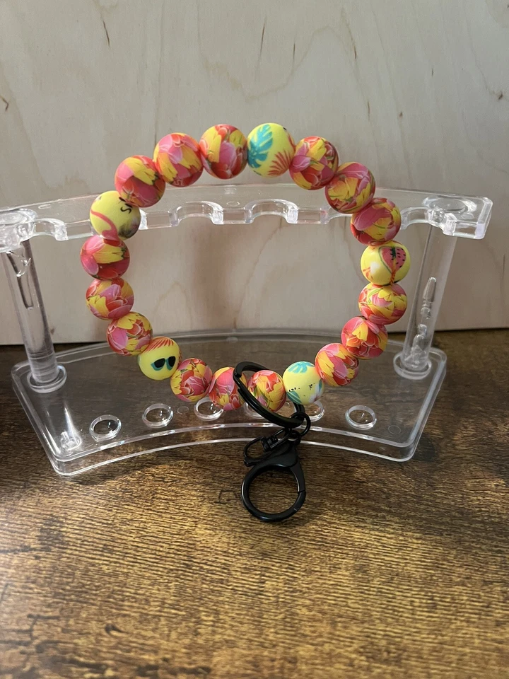 Silicona Muñequera Llavero Amarillo,Rosa Verde 20 Pulgadas Redondo Foto 1 de 1