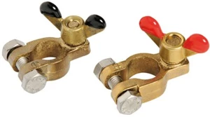 COPPIA DI MORSETTI IN BRONZO CON PERNI IN ACCIAIO INOX PER TUTTE LE BATTERIE - Picture 1 of 1