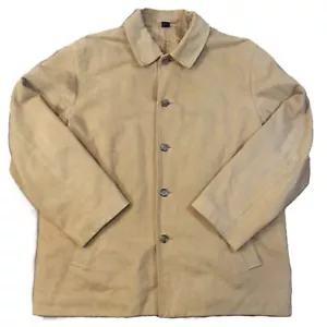 J. Crew Jacket Men's Sz XL Beige Chore Barn Lined Button-Up Pockets Coat Casual - Picture 1 of 20