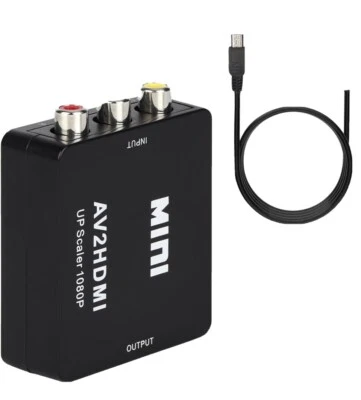 RCA AV to HDMI HD Converter Composite CVBS Audio Video Adapter +hdmi cable - Image 1 of 4