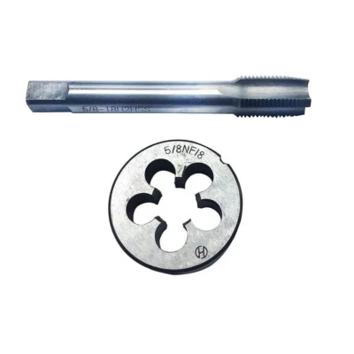 5/8"-18 HSS Tap and Die Set，UNF Machine Thread Tap and UNF Round Thread Die - Image 1 of 4