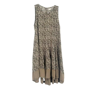En Creme Boho Kleid Beige Braun Plissee Ärmellos High Low Gr. S - Bild 1 von 9