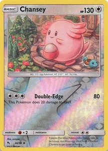 Chansey Uncommon Reverse Holo Hidden Fates 46/68 casi nuevo - Imagen 1 de 2