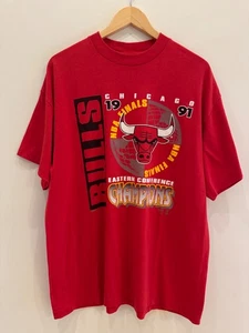 Vintage 1991 Chicago Bulls NBA Finals Eastern Conference Champions T-Shirt XL - Picture 1 of 6