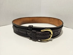 Vintage Safariland Dienstgürtel Patrouille, Strafverfolgung, Korbgeflecht, braun 28" - Bild 1 von 14