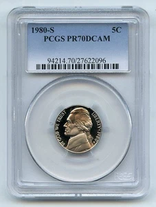1980 S 5C Jefferson Nickel Proof PCGS PR70DCAM - Picture 1 of 1