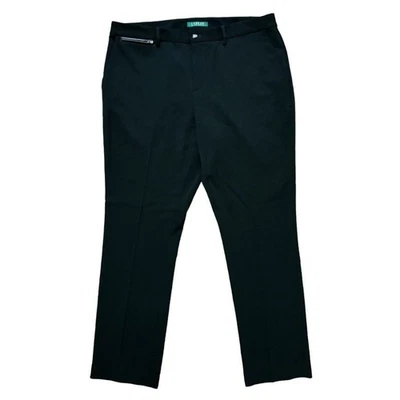 Vintage RALPH LAUREN 100% Wool Straight Leg Trouser Pants  Fox button WOMEN'S 12 - Image 1 of 4