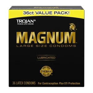 Trojan Magnum Lubricated Large Condoms, Lubricated Condoms, 36 Count Pack - Picture 1 of 9