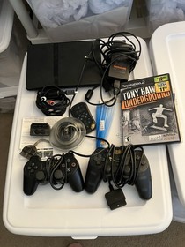 sony playstation 2 console  2 Controllers Cables And 1 Game