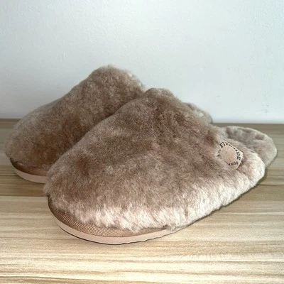 Zapatillas Fireside Dearfoams Shelly Beach genuino piel de oveja rasguño "madera a la deriva" 8 Foto 1 de 4