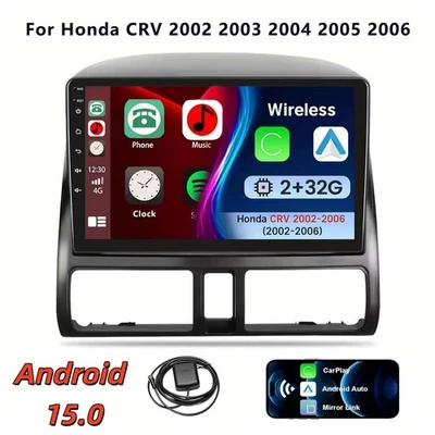 For Honda CR-V CRV 2002-2006 Apple CarPlay Android 15 Car Stereo GPS Radio Wifi - Image 1 of 4