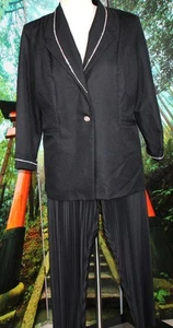 RHINESTONE COCKTAIL PANTS SUIT SEPARATE BLACK 22-2X plus - Picture 1 of 8