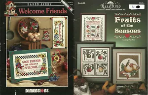 Lote de 5 libros de bordado de punto de cruz de colección de amigos sandía país - Imagen 1 de 3