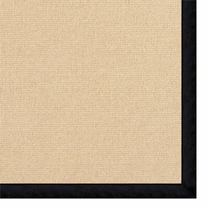 Riverbay Furniture Machine Tufted Wool 2'6"x12' Rug in Natural and Black Leather - Picture 1 of 3