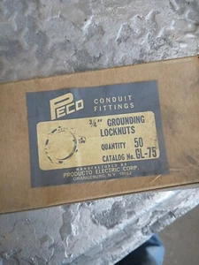 KARTON MIT 50 PECO GL-75. 3/4" DICHTUNG KONTERMUTTER (Box von 25) starr / IMC Rohr Stahl  - Bild 1 von 2