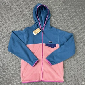 Patagonia Fleece Jacket Sz XL (14) Kids Micro D Snap T Light Star Pink Full Zip - Picture 1 of 10