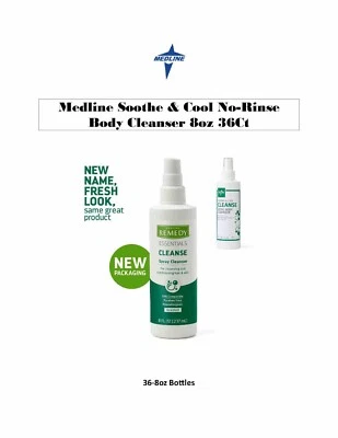 Limpiador corporal 36 quilates 8 oz Medline calmante y fresco sin enjuague MSC095206 alrededor de $4 por bot Foto 1 de 4