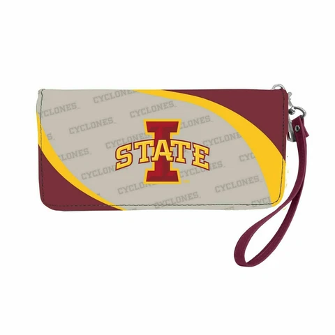 NEW! IOWA STATE CYCLONES "CURVE" ZIP ORGANIZER WALLET WRISTLET LICENSED Cover