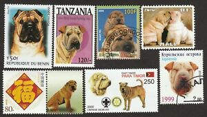 Shar-Pei * Int'l Dog Postage Stamp Art Collection * Unique Gift Idea *