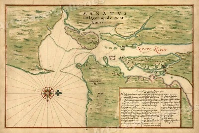 1639 Manhattan Island - Mapa gráfico marítimo de Nueva York - 16x24 Foto 1 de 3