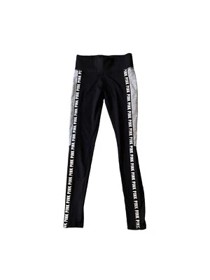 Victoria’s Secret Pink Womens COZY Black Grey Silver Stretch Leggings XS - Image 1 of 4