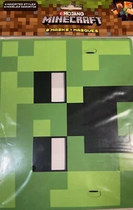 MINECRAFT PAPER MASKS (8) ~ Birthday Party Supplies Favors Creeper Video Game - Picture 1 of 2
