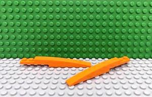 Lego 2 Orange 10x1 curved smooth slopes brick block NEW - Picture 1 of 1