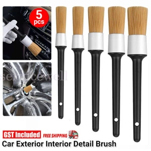 Car Exterior Interior Detail Brush 5PCS Boar Hair Bristles Brush Cleaning Tool - Picture 1 of 11