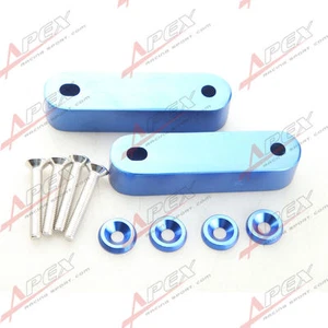 Blue Hood Spacer Risers Set Kit For 90-01 Acura Integra for Honda Civic CRX - Picture 1 of 3