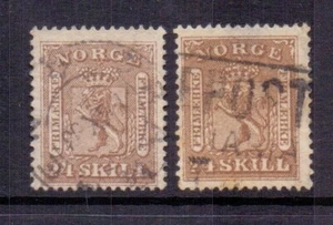 NORWAY 1863 24sk x 2 USED SHADES - Picture 1 of 2